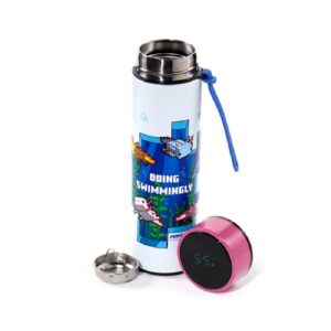 Minecraft Thermo Kulacs Digitális Hőmérővel – Axolotl Edition